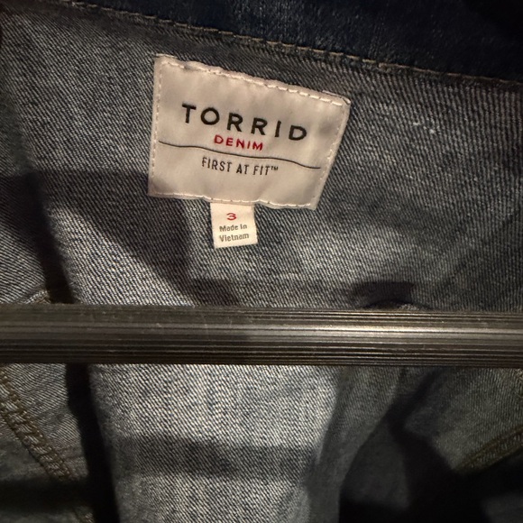 Torrid Light Blue Distressed Jean Jacket - Picture 2 of 3